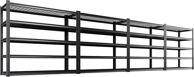Set of 4 Garage Shelving-3500 lbs 5 Tier Storage Shelves, Adjustable Heavy Duty by Unknown