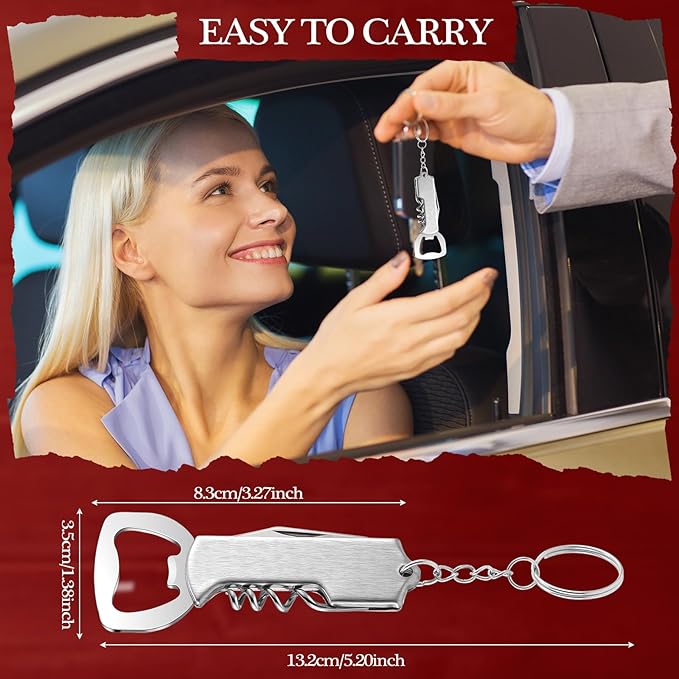Ziliny 48 Pcs Bottle Opener Keychain Bulk Wine Bottle Beer Opener Keychain - Image 7