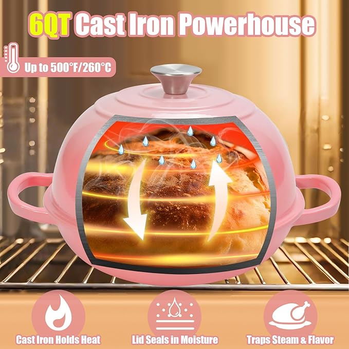 6QT Enameled Cast Iron Dutch Oven - Image 5