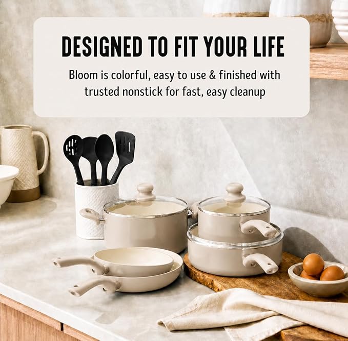 GreenLife 16-Piece Nonstick Cookware Set, Non-Toxic Ceramic Pots and Pans Set - Image 3