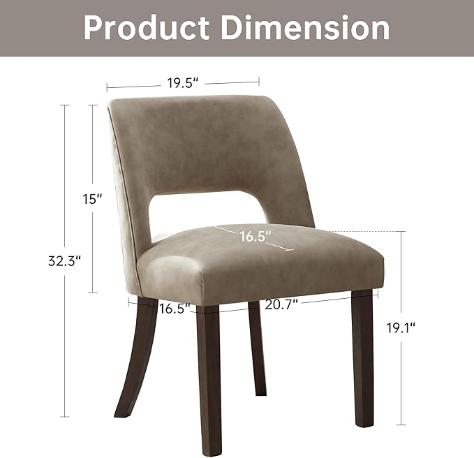 VKNOW Modern Dining Chairs Set of 4, Faux Leather Upholstered Dining Room Cha...