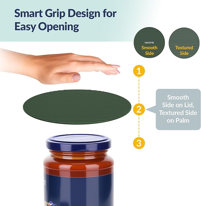 NIHOME Silicone Jar Opener – 6 Inch Large Anti-Slip Grip Pads, Premium 100% - Image 2