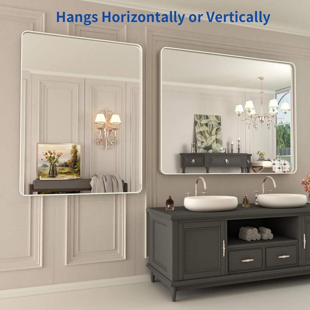 WEER Bathroom Vanity Mirror Brushed Nickel 40X30 Inch