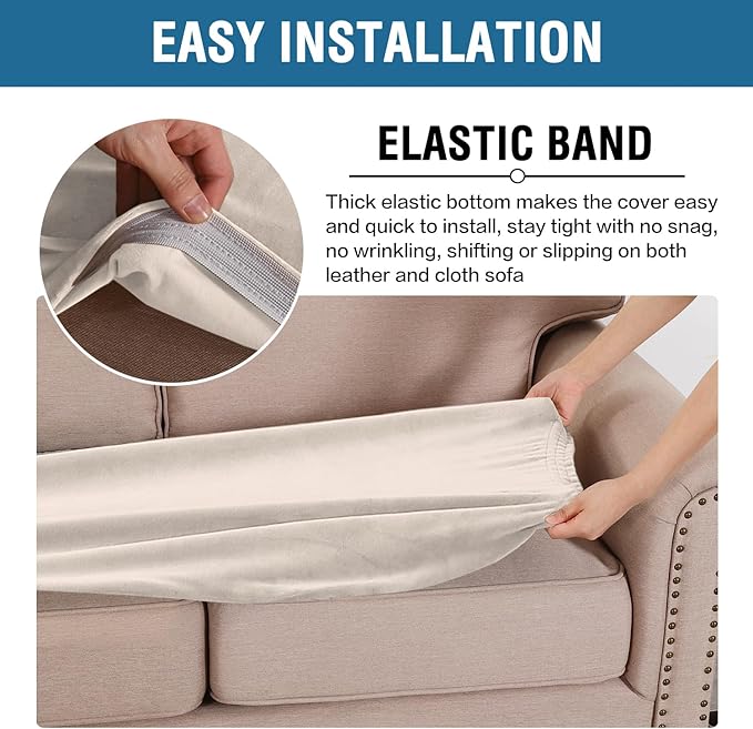 H.VERSAILTEX Velvet Stretch Individual Couch Cushion Cover Plush Cushion - Image 4