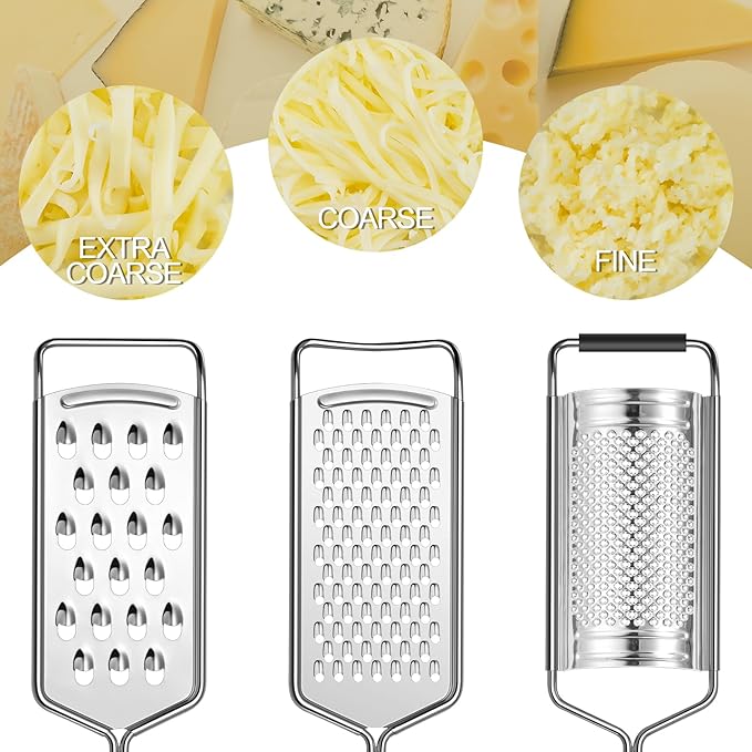 Cheese Grater, Sopito 3 Packs Stainless Steel Lemon Zester Grater - Image 3