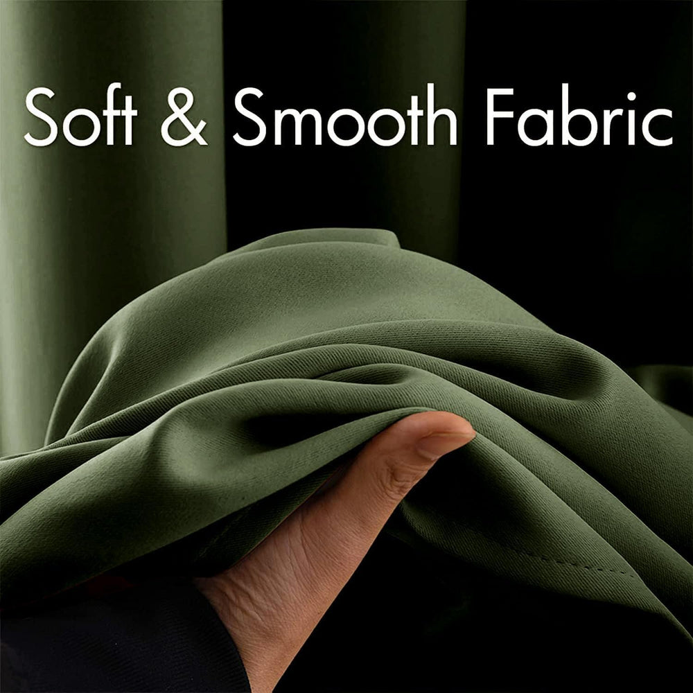MIULEE Olive Blackout Bedroom Curtains Drapes 84 Inch Long 52"x84"
