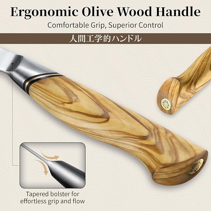 TIVOLI Damascus Nakiri Knife 6.5 Inch – Japanese VG-10 Multipurpose Kitchen - Image 3