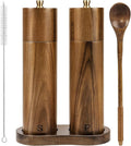 Wooden Salt and Pepper Grinder Set, 8 Inch Manual Salt and Pepper Mill by YVAKE