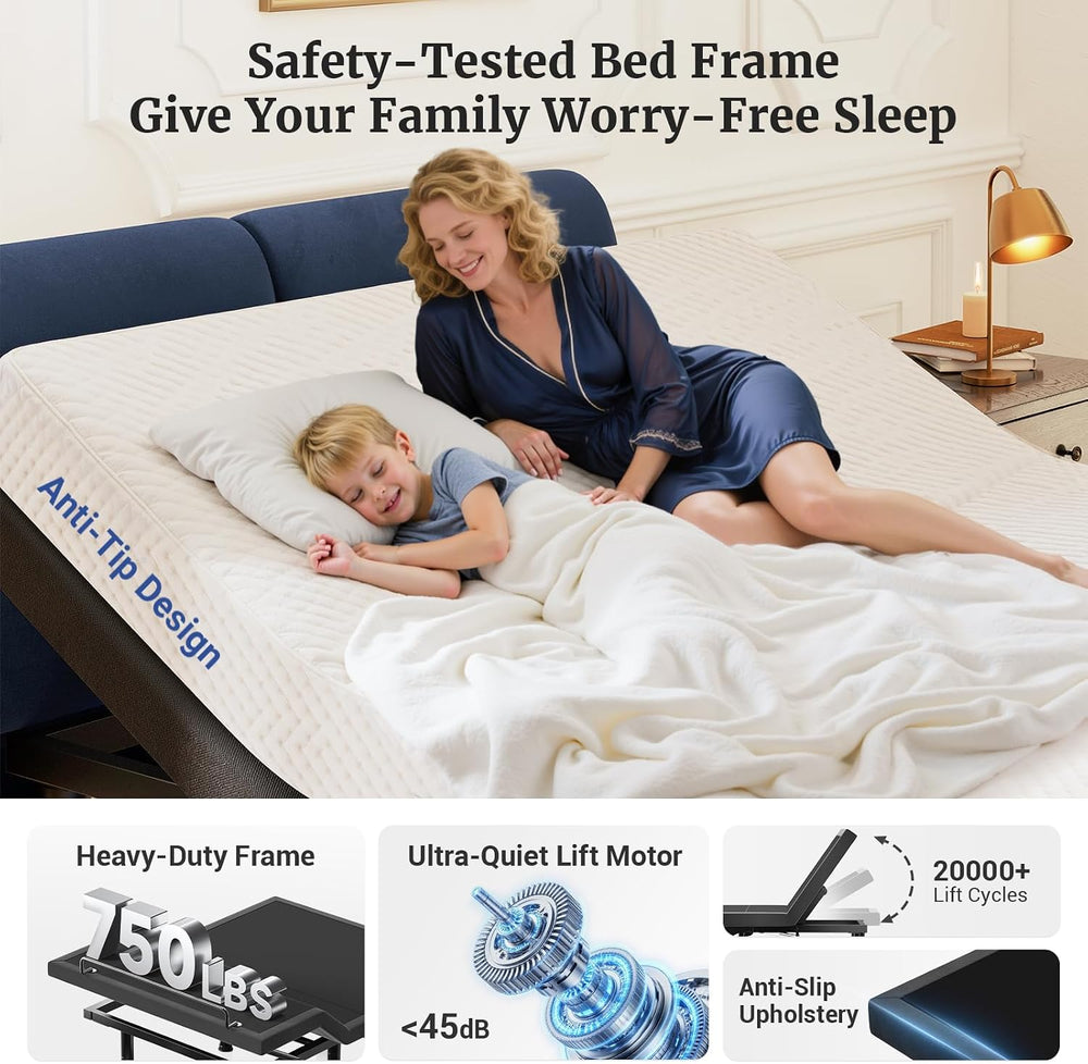 Tami Tami T450 Adjustable Bed Frame Twin XL with Remote, Ergonomic Adjustable...