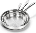 MICHELANGELO 18/10 Stainless Steel Frying Pan Set, Triply Base Stainless Steel by Michelangelo