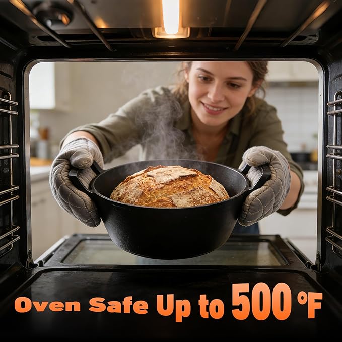Onlyfire Cast Iron Dutch Oven, Heavy-Duty Dutch Oven Pot