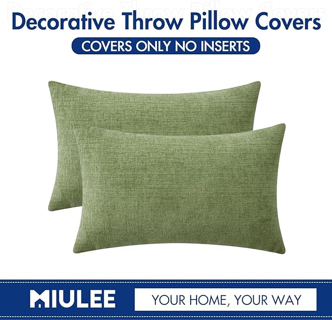 MIULEE Pack of 2 Couch Throw Pillow Covers 12x24 Inch Spring Soft Sage Green - Image 6