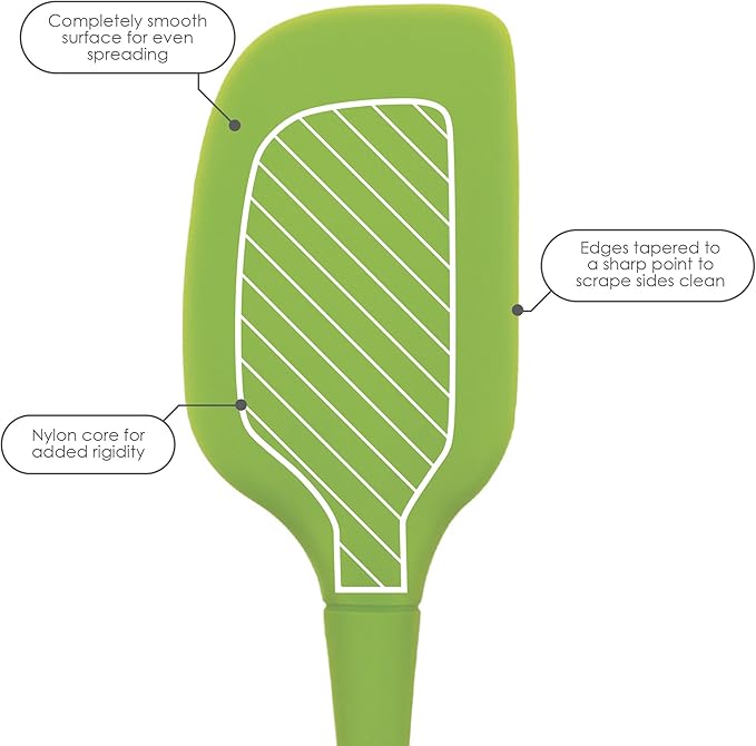 Tovolo Jar Spatula Silicone Long Stainless Steel Handle Scraper Spatula - Image 4