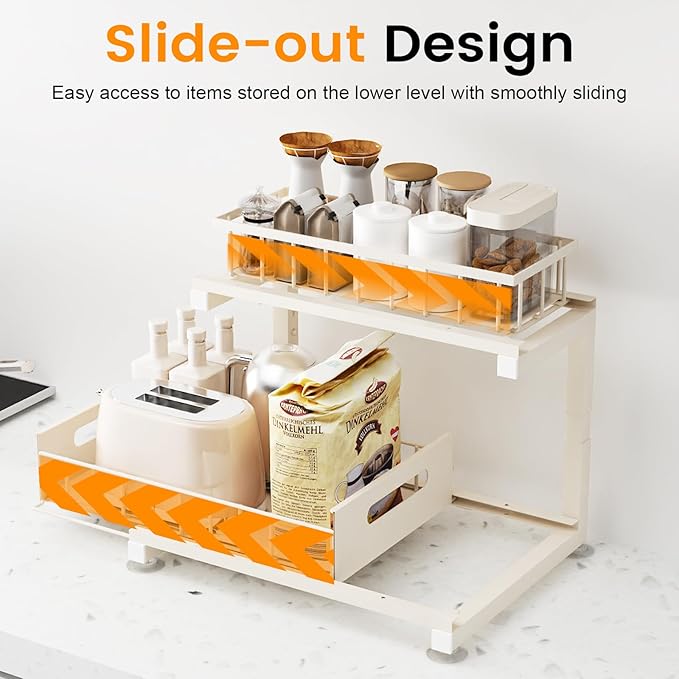 Under Sink Organizer, Heavy Duty Metal Pull Out Cabinet Organizer Slide Out - Image 2