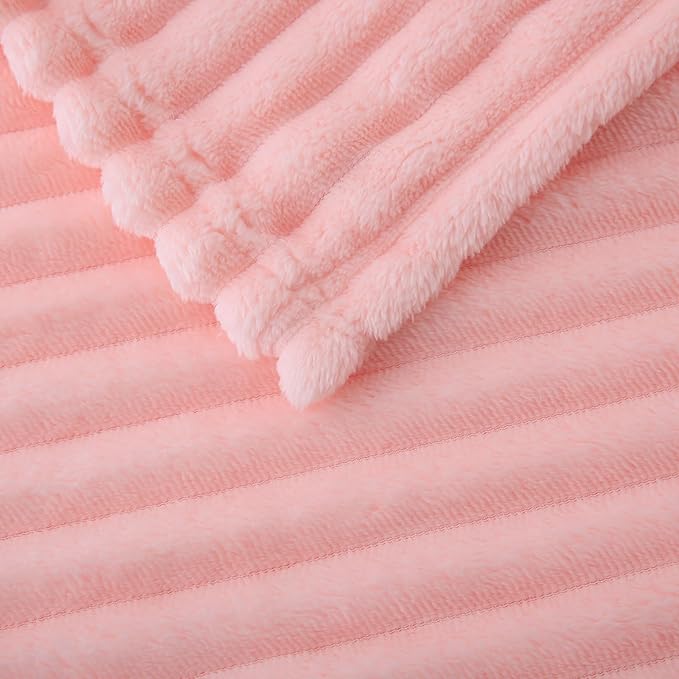 Valentines Day Decorations Light Pink Fleece Throw Blanket 50”×60” - Image 7