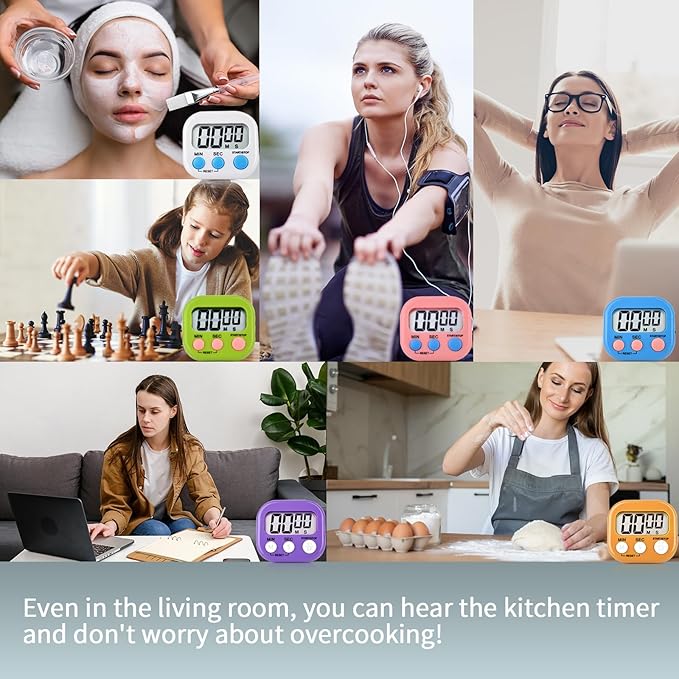 6 Pack Digital Kitchen Timer Magnetic Digital Timer - Image 7