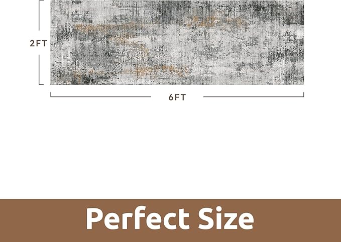 AMOAMI 2 x 6 Hallway Runner Rug Non Slip Super Soft Runner Rugs Machine - Image 2