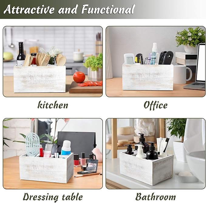 DRASTAR Silverware Caddy, Wooden Utensil Holder, Picnic Cutlery Holder - Image 6