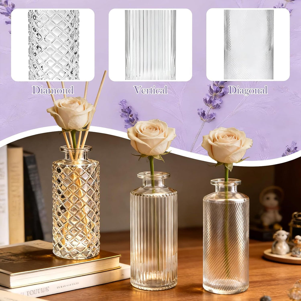 Glass Bud Vases 30 Pack, Small Clear Flower Vases for Centerpieces in Bulk