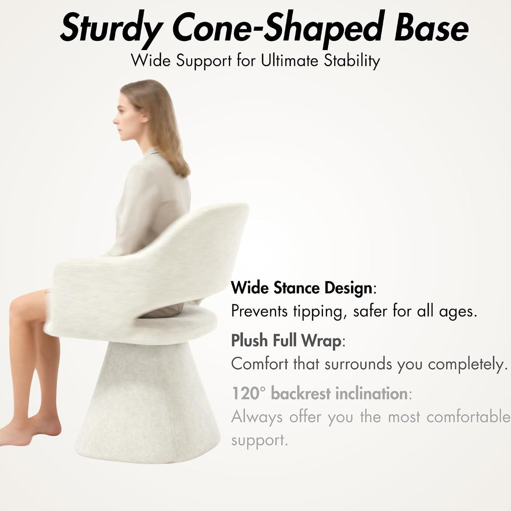 Hyfirm Swivel Dining Chair with Arms, Beige Chenille, 1PC