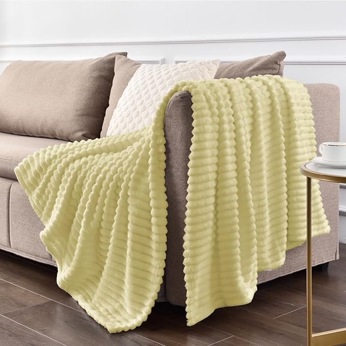 BEDELITE Fleece Blanket Twin Size – 3D Ribbed Jacquard Soft and Warm Decorative - Image 7
