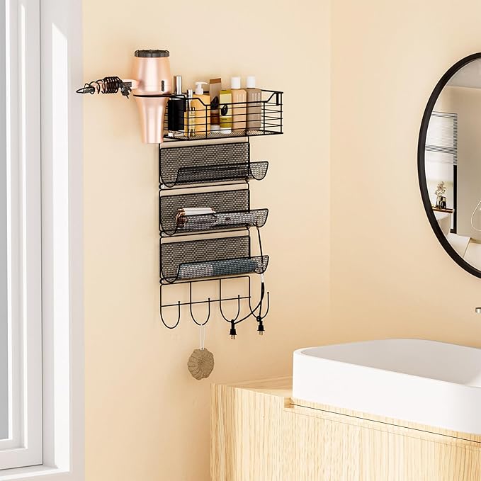 VITVITI Metal Hair Tool Organizer Wall Mount, Hair Dryer Holder - Image 3
