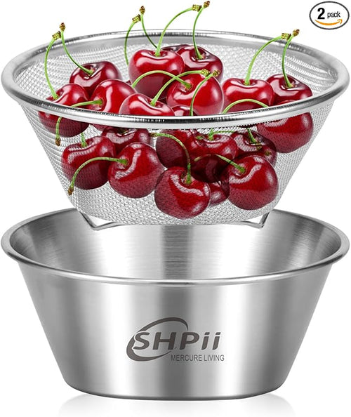 2 Piece Mini 304 Stainless Steel Colander by SHPii