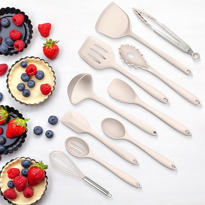 10 Pack Kitchen Utensils Set for Cooking, Leonyo Silicone Cooking Utensils Set - Image 8