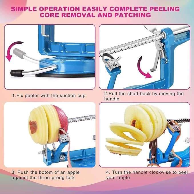 Apple Peeler, Slicer Corer Potato Peelers 3 In 1, Stainless Steel Heavy Duty - Image 5