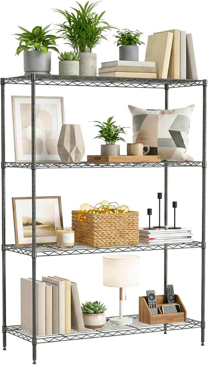 BestOffice 4-Tier Wire Shelving Unit, 1000 LBS Heavy Duty Metal Storage Shelves by BestOffice
