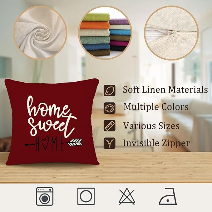 YCOLL Christmas Pillow Covers 18x18 Set of 4, Modern Sofa Throw Pillow Cover - Image 6