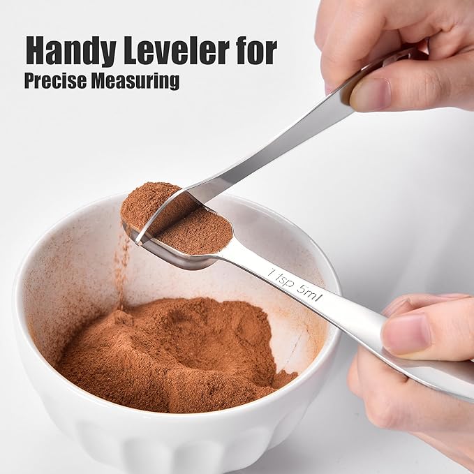 18/8 Stainless Steel Measuring Spoons: Doosu Heavy Duty Rectangular Spoon - Image 7
