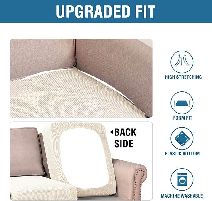 H.VERSAILTEX Super Stretch Individual Seat Cushion Cover Sofa Covers Couch - Image 6