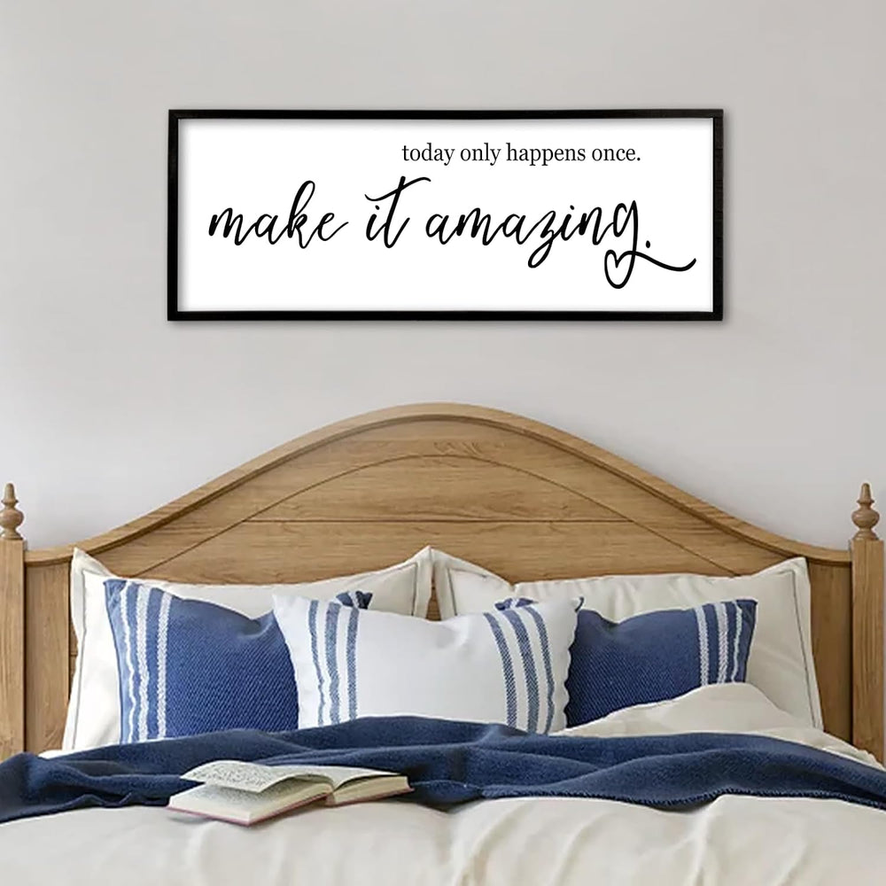 flowtorely Motivational Wall Decor Sign, 40"X15", Black
