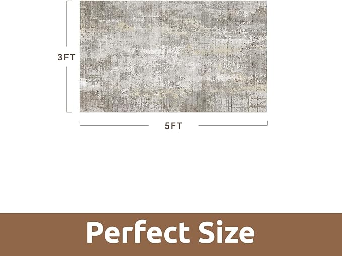 3 x 5 Rug Small Non Slip Area Rug Ultra Soft Machine Washable Low Pile Modern - Image 2