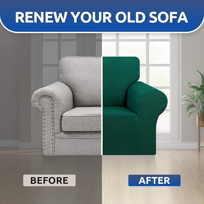 KEKUOU Stretch Single Sofa Slipcover 1 Piece Couch Sofa Cover Furniture - Image 7