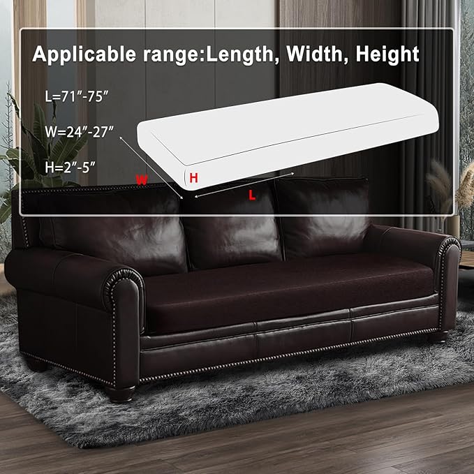 Leather Look Couch Cushion Covers Sofa Seat Slipcovers Sets Couches Furniture - Image 3