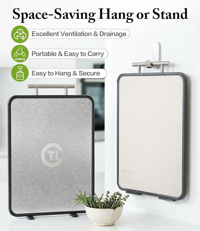 Titanium Cutting Board for Kitchen- Double Sided Chopping Board - Image 2