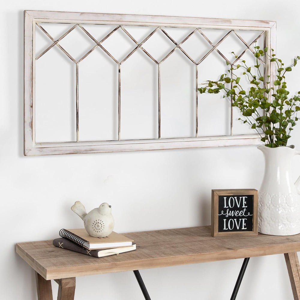 Oakrain Wood Window Frame Wall Art, 39"x 20" Rustic Wall Decor for ...