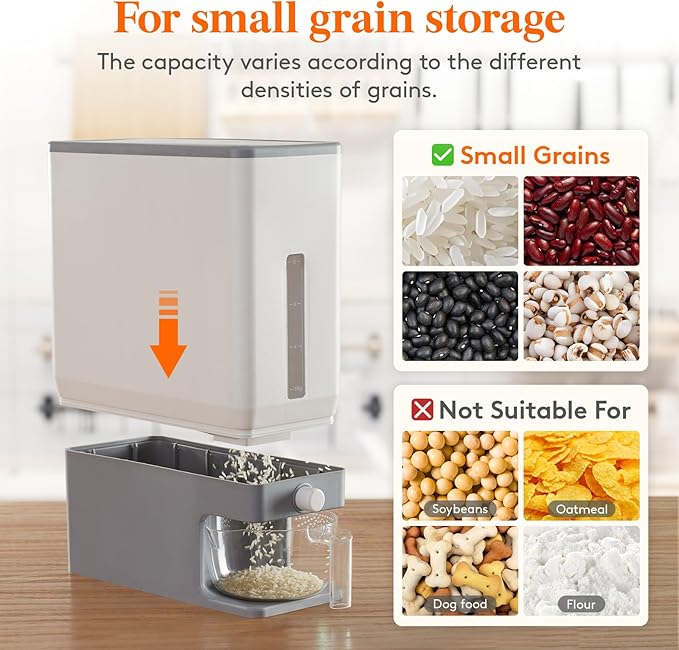Lifewit 2 Pack Rice Dispenser 25 Lbs, Rice Storage Container Sealed Moisture