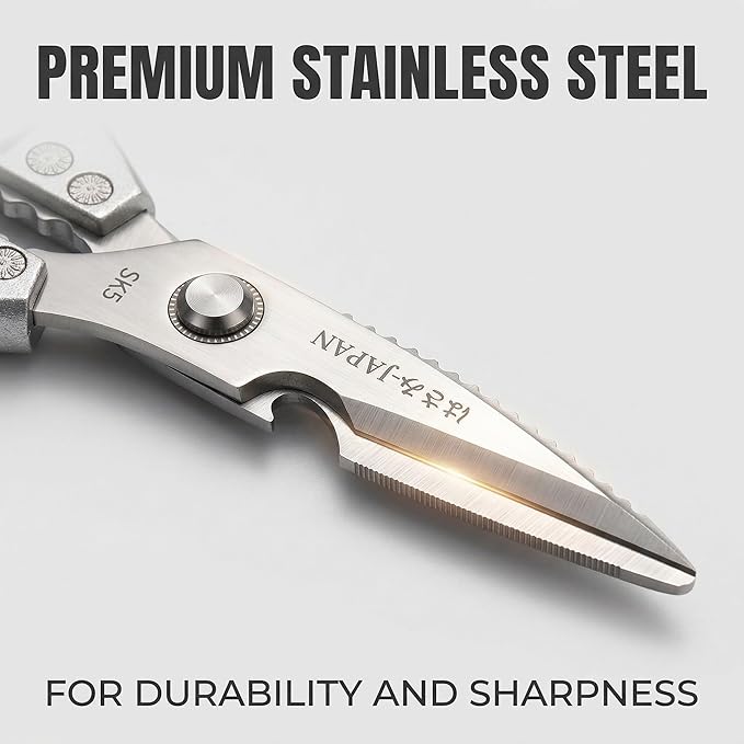2 heavy-duty food scissors, premium ultra sharp Japanese stainless steel - Image 5