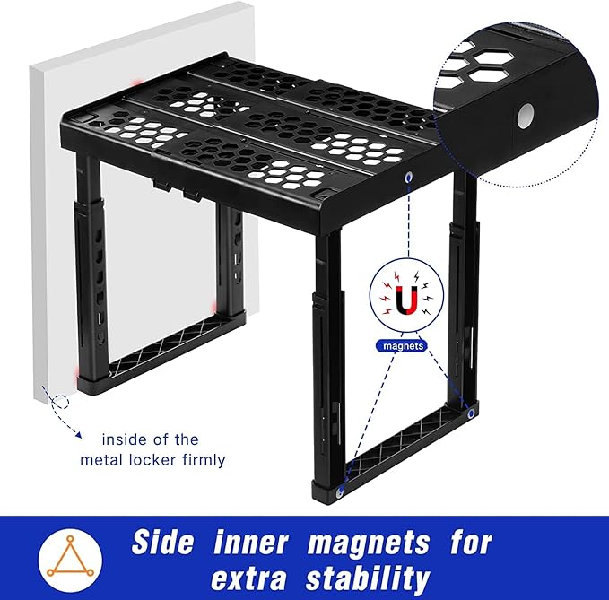 Piffny Locker Organizer Shelf， Adjustable Width and Height, Ideal Locker Shelf - Image 6