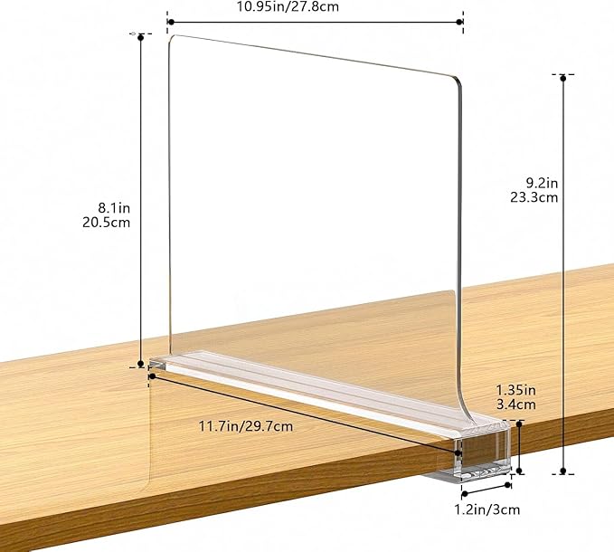 4 PCS Shelf Dividers for Closet Organization Acrylic Clear Closet Shelf Divider - Image 2