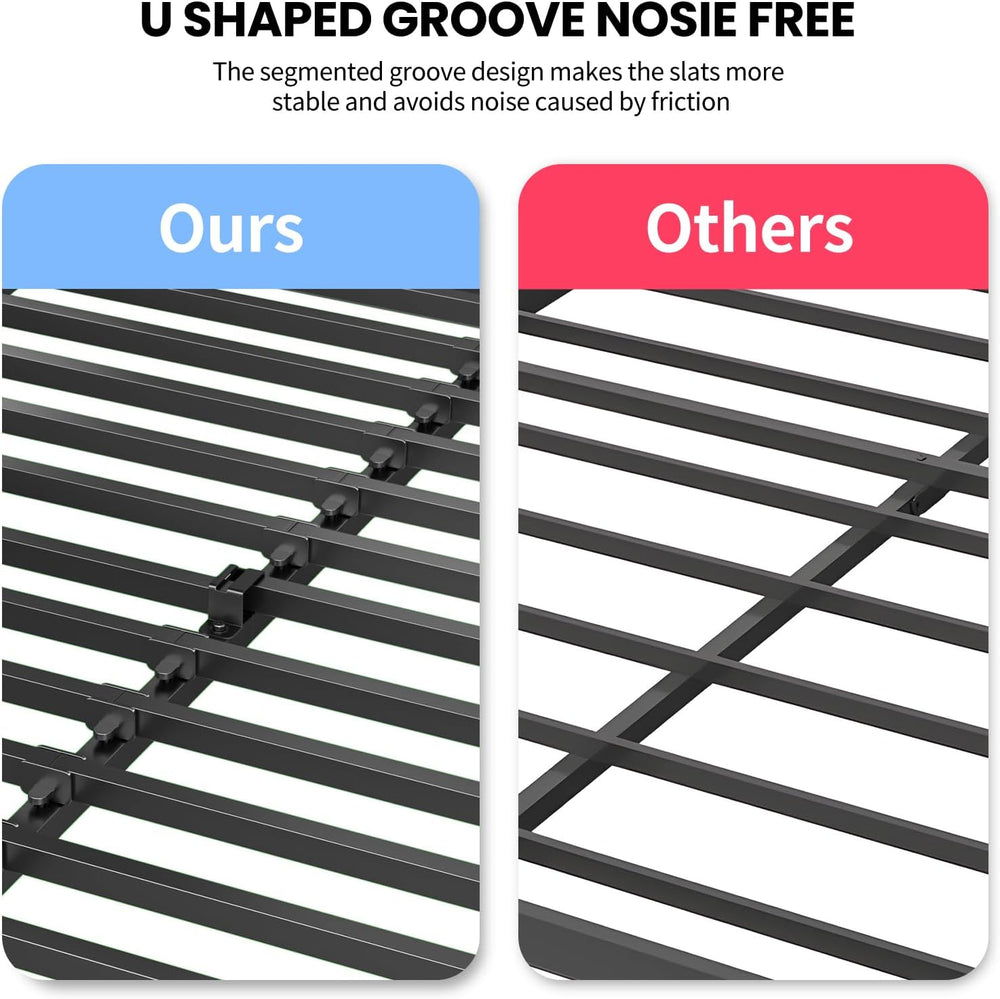 Superay 2 Inch King Box Spring Low Profile Metal Bed Base, Easy Assembly