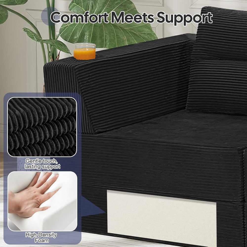 COMAX Futon Sofa Bed, Convertible Sofa Bed, Folding Boneless Couches