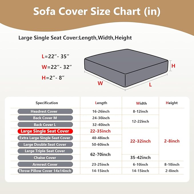 Couch Cushion Covers for Sofa Couch Covers Wear-Resistant Universal Sofa Cover - Image 3