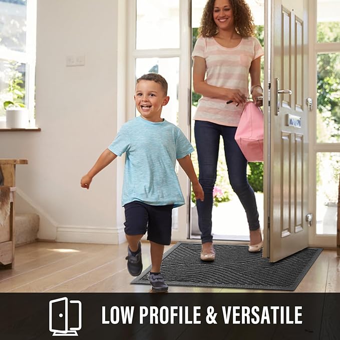 HIYARD Sturdy Front Door Mat, Absorbent Muddy Dirt Resist Welcome Door Mats - Image 5