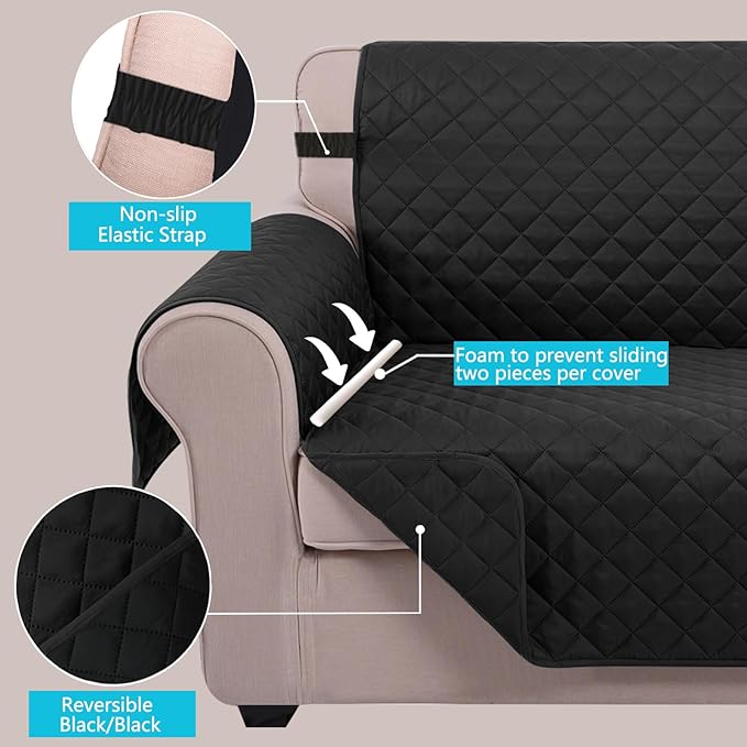 U-NICE HOME Loveseat Sofa Cover Reversible Couch Cover - Image 3