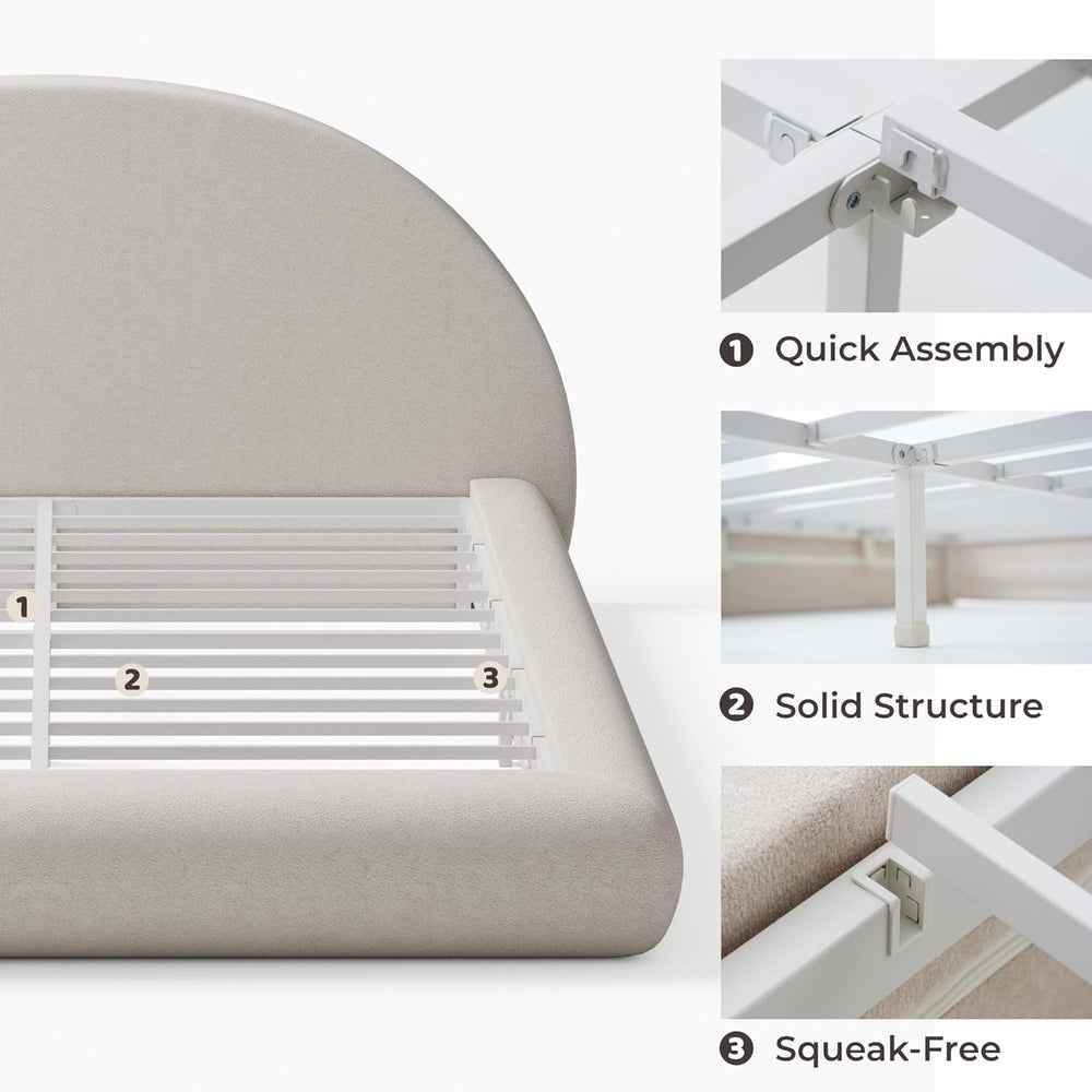 RECCI AirFrame Queen Half-Moon Platform Cloud Bed Frame
