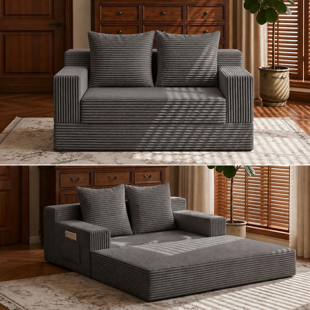 Boneless Loveseat Folding Sofa Bed, Foldable Floor Futon Sleeper Couch Bed - ...